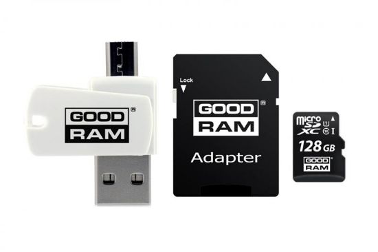  Зображення Картка пам'ятi GOODRAM 128Gb SDXC class 10 +adap+CardReader 